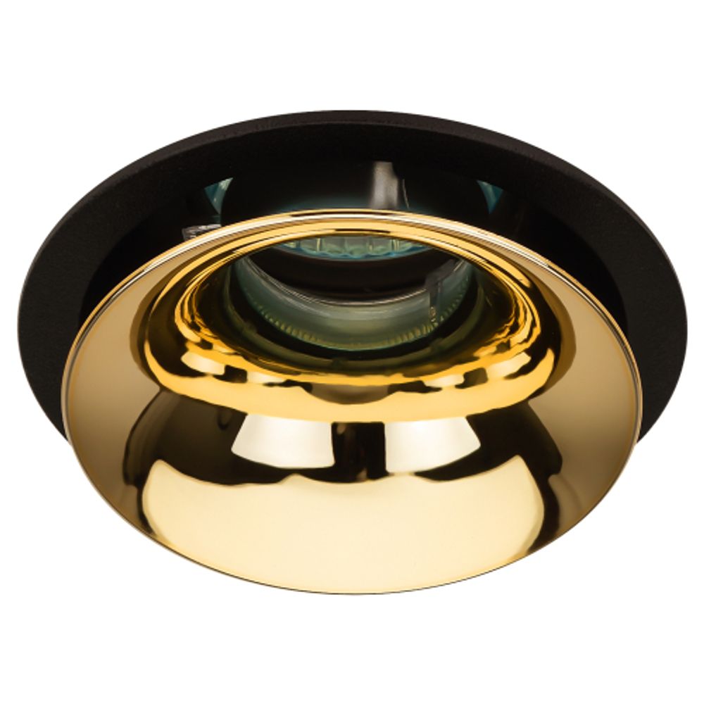 Встраиваемый светильник декоративный ЭРА KL103 BK/GD MR16 GU5.3 черный золото | Декоративные встраиваемые светильники