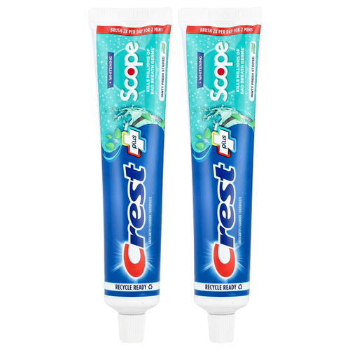 Crest, Plus Scope, зубная паста с фторидом против кариеса, свежая мята, 2 шт. в упаковке, по 153 г (5,4 унции)