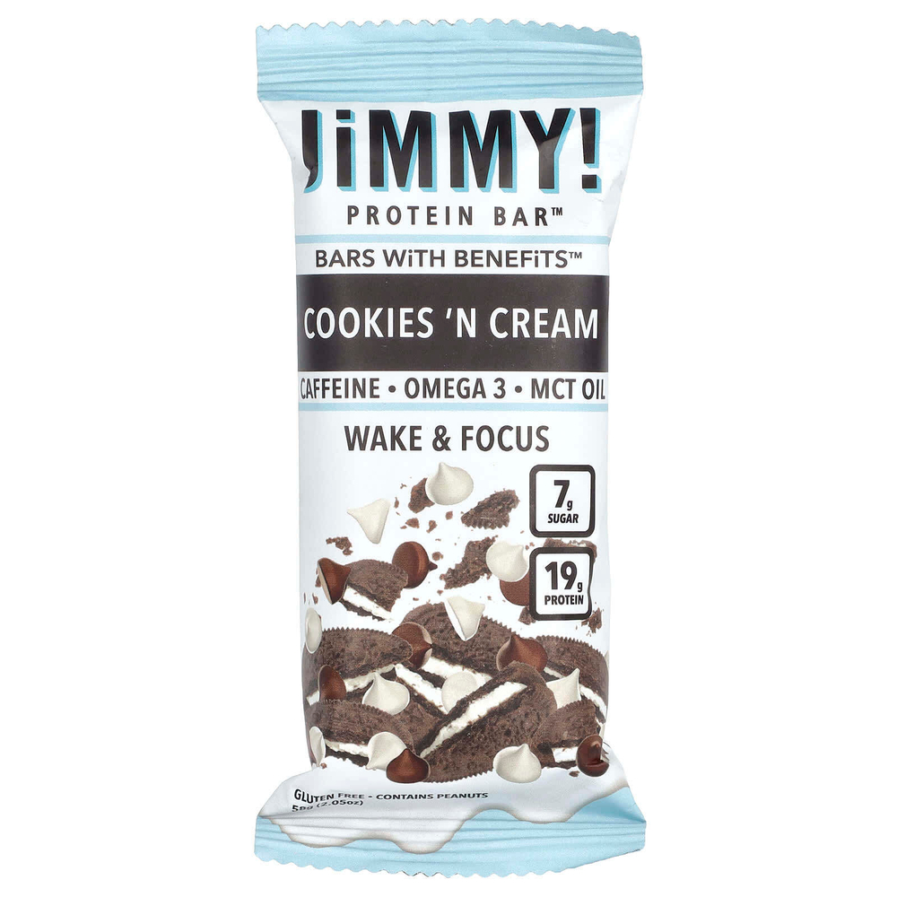 JiMMY!, Bars With Benefits, протеиновый батончик, печенье с кремом, 12 батончиков, 58 г (2,05 унции)
