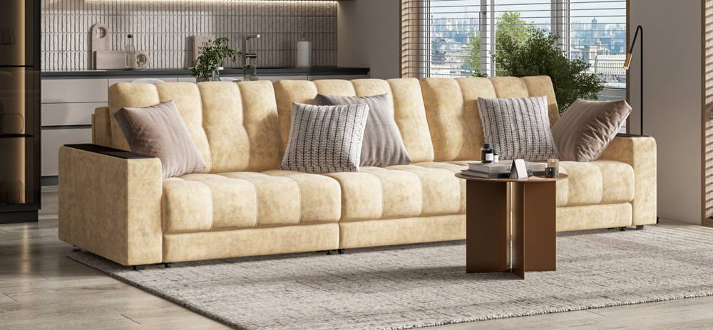 Диван Босс Гранд Велюр Роял шампань