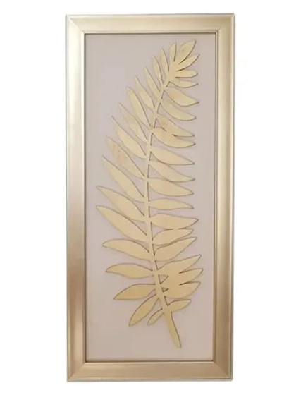 Настенный декор "Листья" в золотой раме