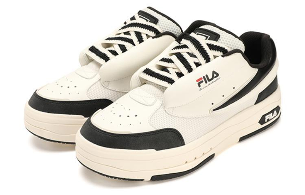 FILA Fila MIX comfortable and versatile wear-resistant low-top sneakers men's white and black