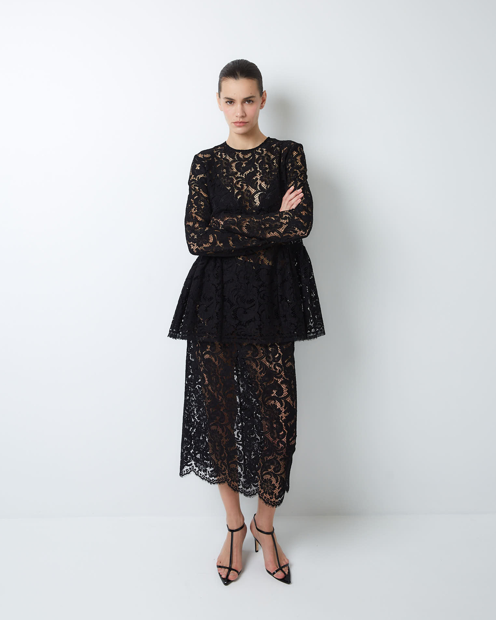 Юбка из кружева Рьешар Мареско черный