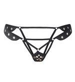 Трусики с доступом и люверсами Le Frivole черные M/L