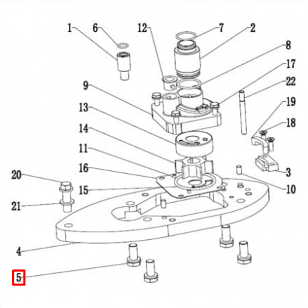 Болт М10*1,25-25 водомет WT25/30P (372-30005) (PREMARINE)