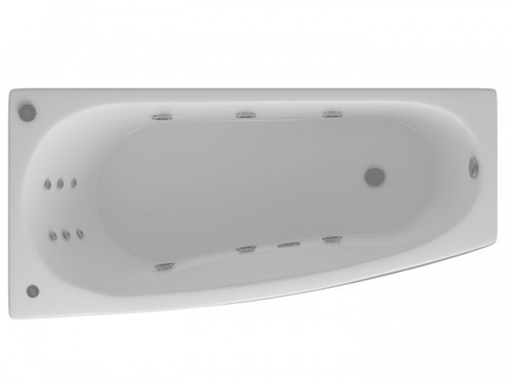 Ванна акриловая асимметричная ПАНДОРА 160х75 AQUATEK (с каркасом и фронтальной панелью)