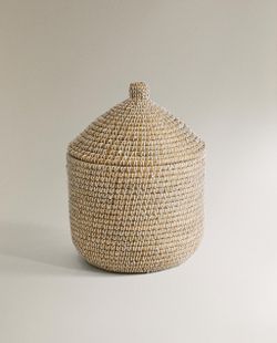 Zara Home Корзина изо льна, цвет бежевый, 42 см