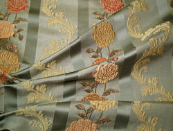 Жаккард Букет полоса большая бирюза