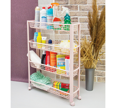 Полка узкая на колёсах (4 секции)