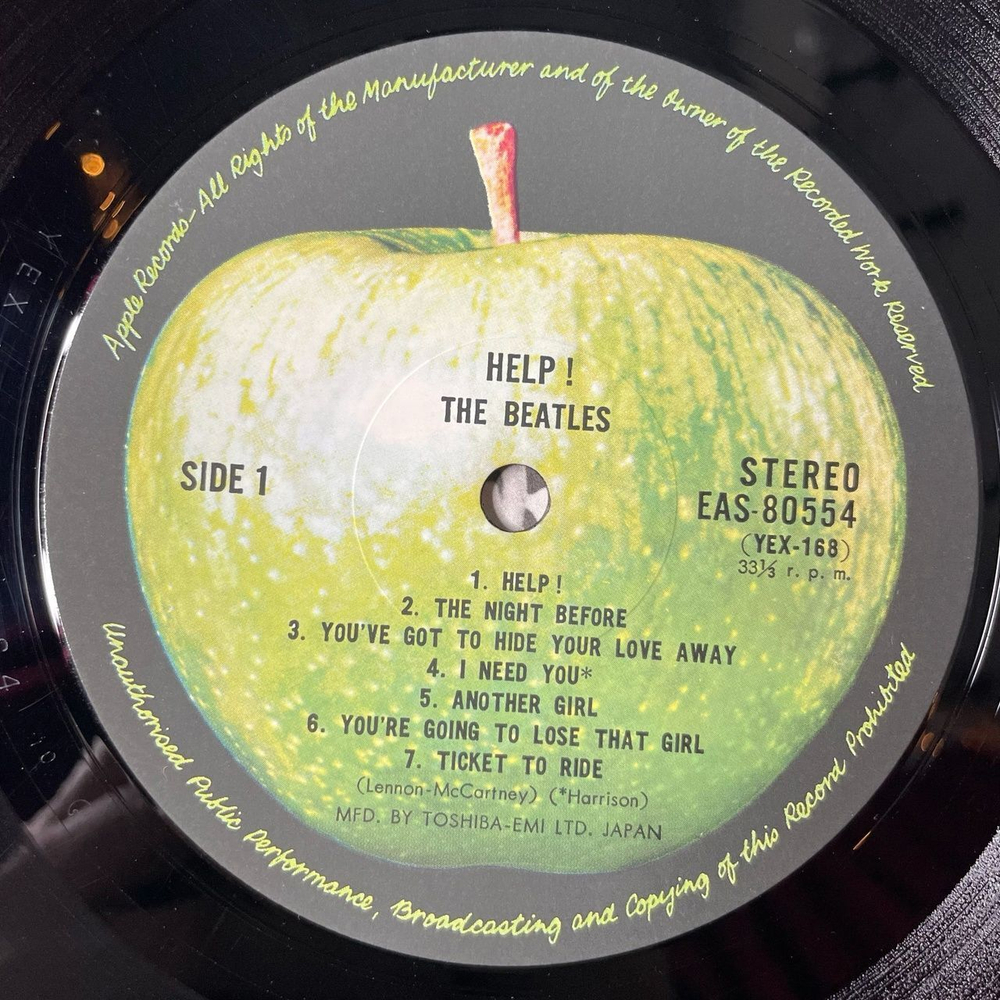 Винтажная виниловая пластинка LP The Beatles Help (Japan 1976) (Obi) I have Just Seen A Face
