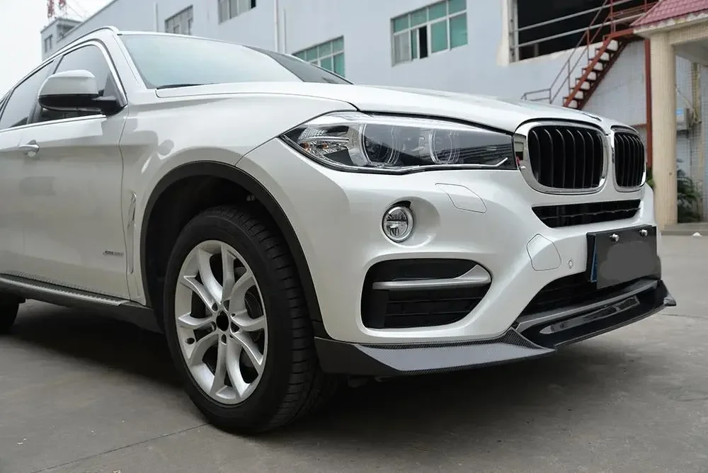 Карбоновая губа переднего бампера для BMW X6 F16 xDrive 2015-2016 (первое поколение X6 F16) БМВ
