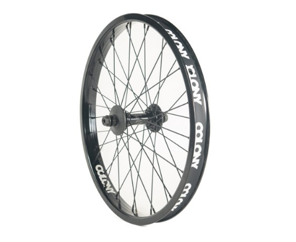 Колесо 20" BMX переднее 36 спиц, обод сварной Contour, втулка Wasp, два хабгарда I90-930A черн. COLONY