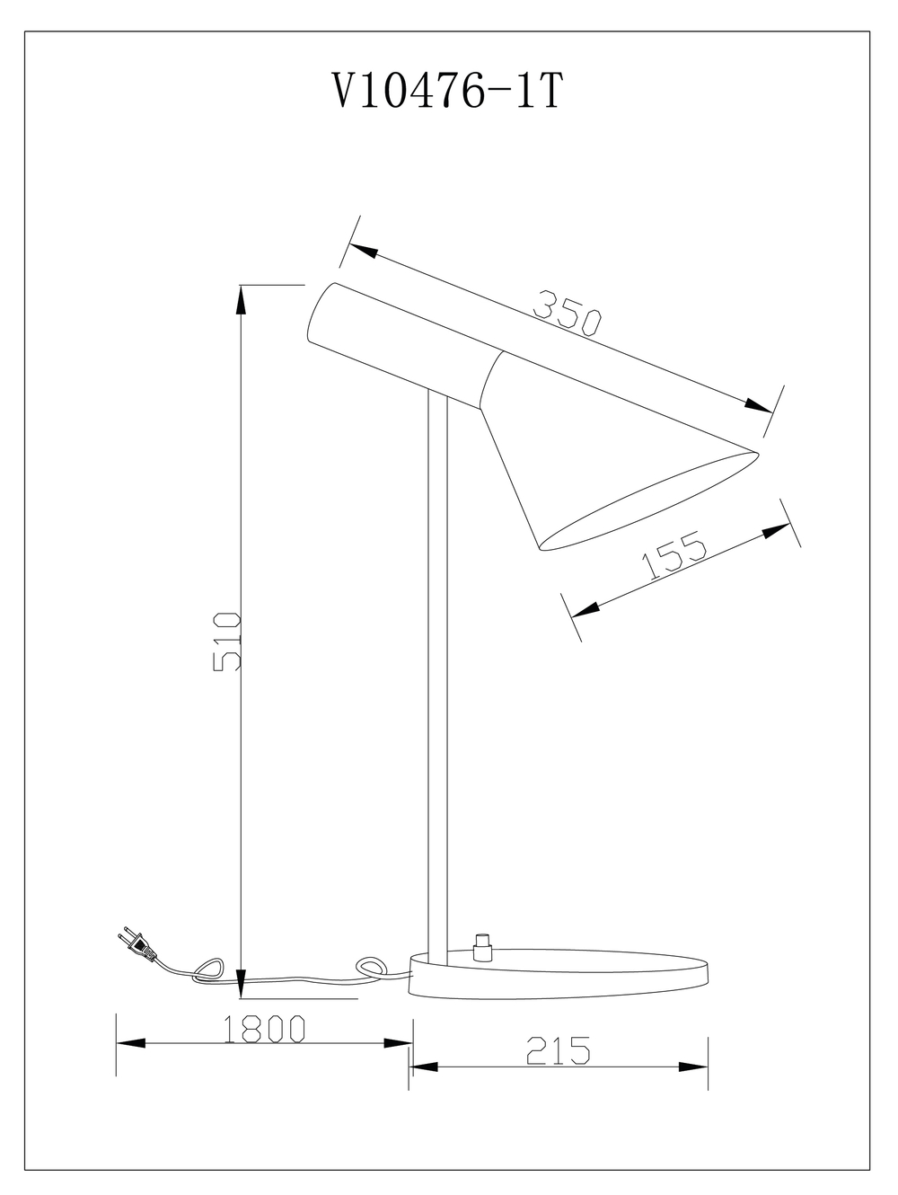 Лампа настольная Moderli V10476-1T Turin