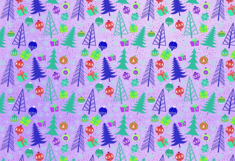 Бумага упаковочная 50х70 см «Лавандовая зима» (1 лист)