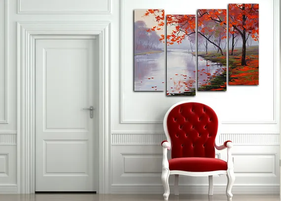 Модульная картина "Отражение в озере"