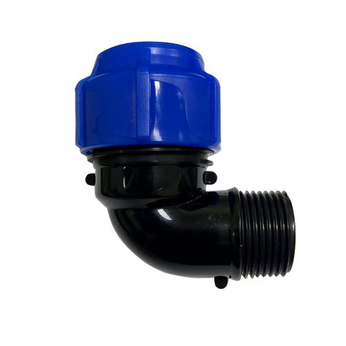 Отвод ПЭ с наруж. труб. резьбой 32х1/2" (обж.)  SPEKTR