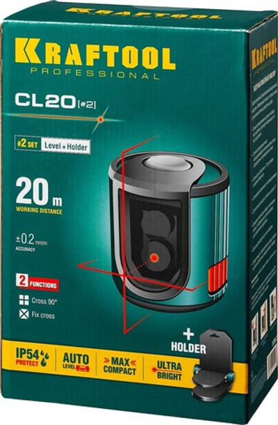 KRAFTOOL CL 20 #2, лазерный нивелир (34700-2)