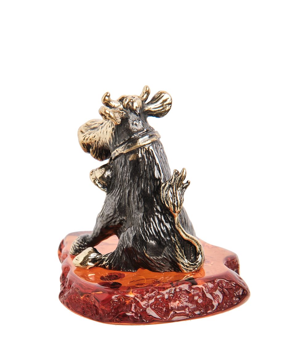 Народные промыслы AM-2116 Фигурка «Бычок Борька» (латунь, янтарь)