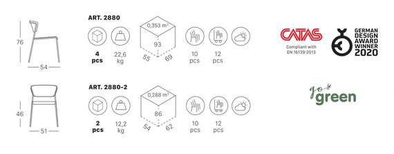 Стул Lisa Technopolymer Go Green, тортора