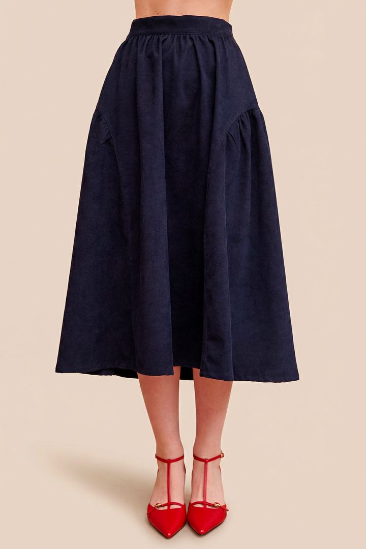 Юбка бохо вельветовая миди