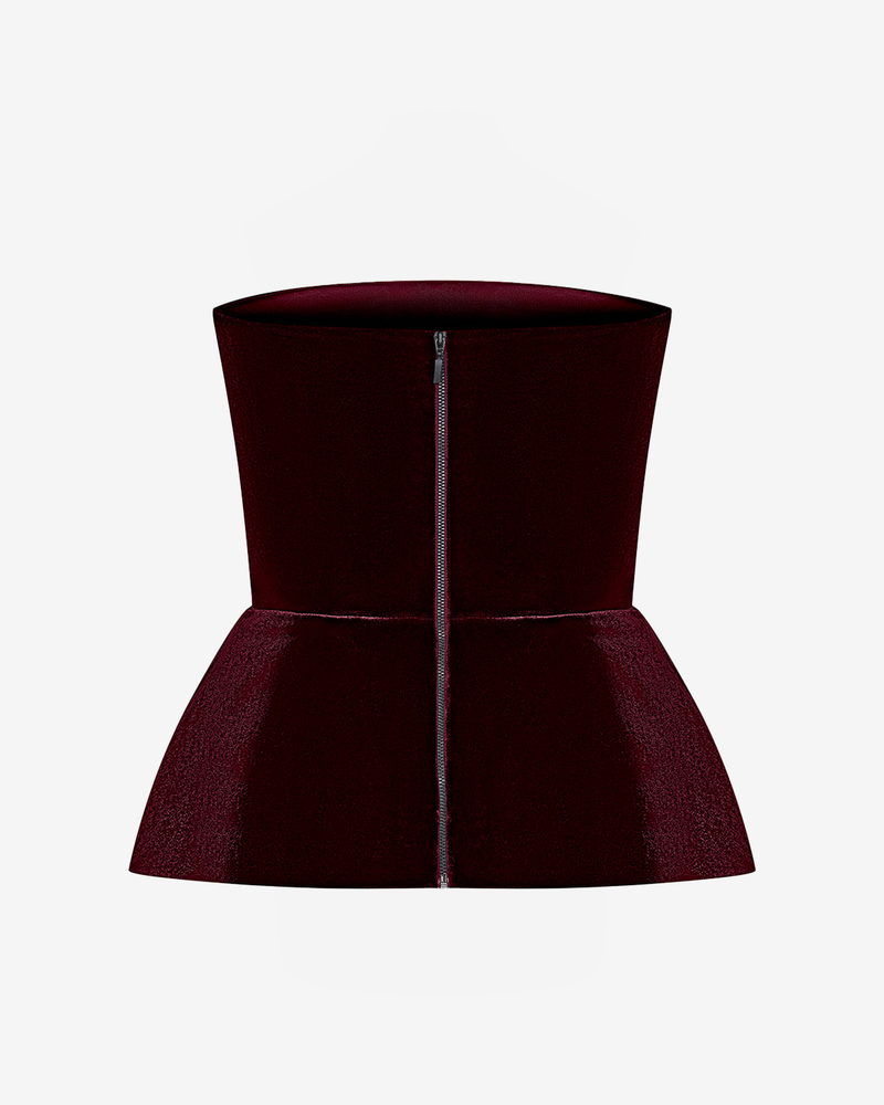 Топ корсетный из бархата с баской