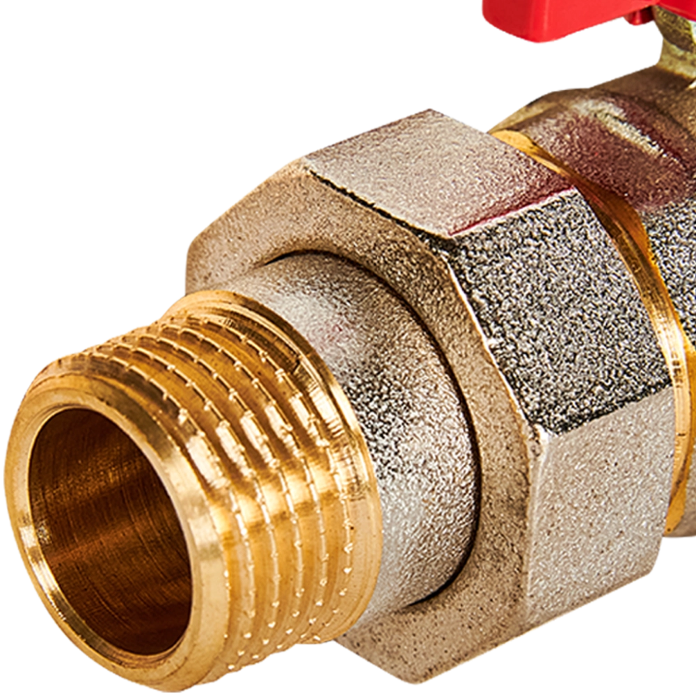 Кран шаровой полнопроходной ROMMER - 1/2" (ВР/НР, PN40, ручка-бабочка)