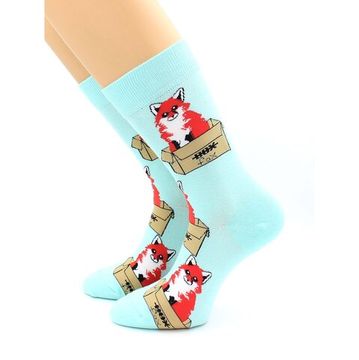 Носки с принтом "Лиса в коробке" Hobby Line