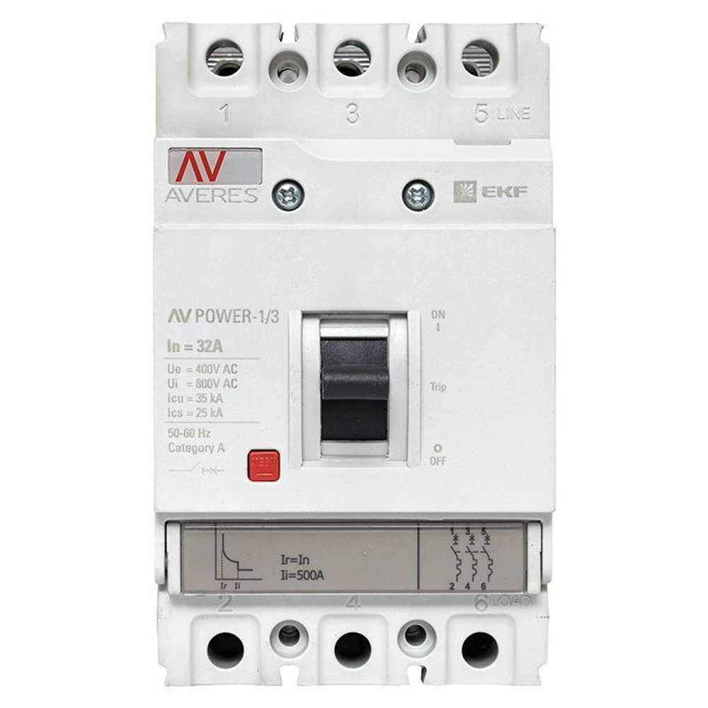 Выключатель автоматический 3п 32А 35кА AV POWER-1/3 TR AVERES EKF mccb-13-32-TR-av