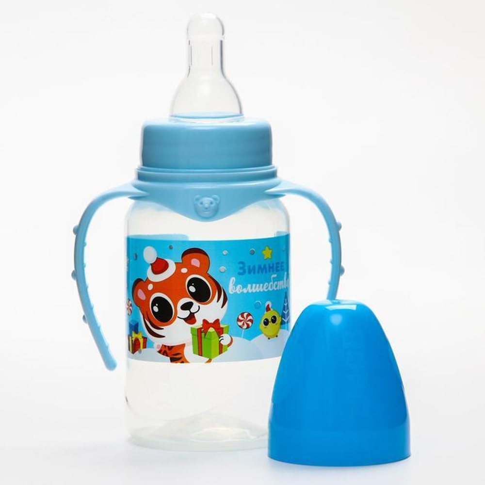 6851396 Бутылочка для кормления «Зимняя сказка» 150 мл цилиндр, с ручками