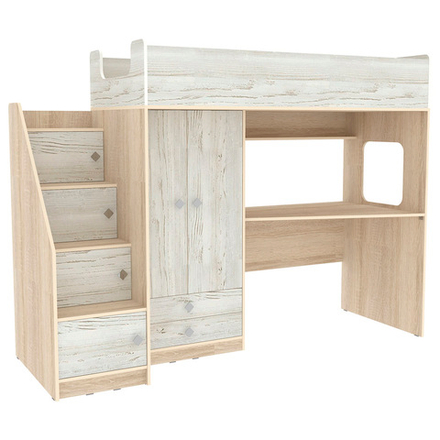 Кровать-чердак КарИВи Л-А606.3 75х190 Дуб Сонома Винтерберг