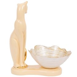 Фруктовница-конфетница Кошка Шелби Античное Серебро