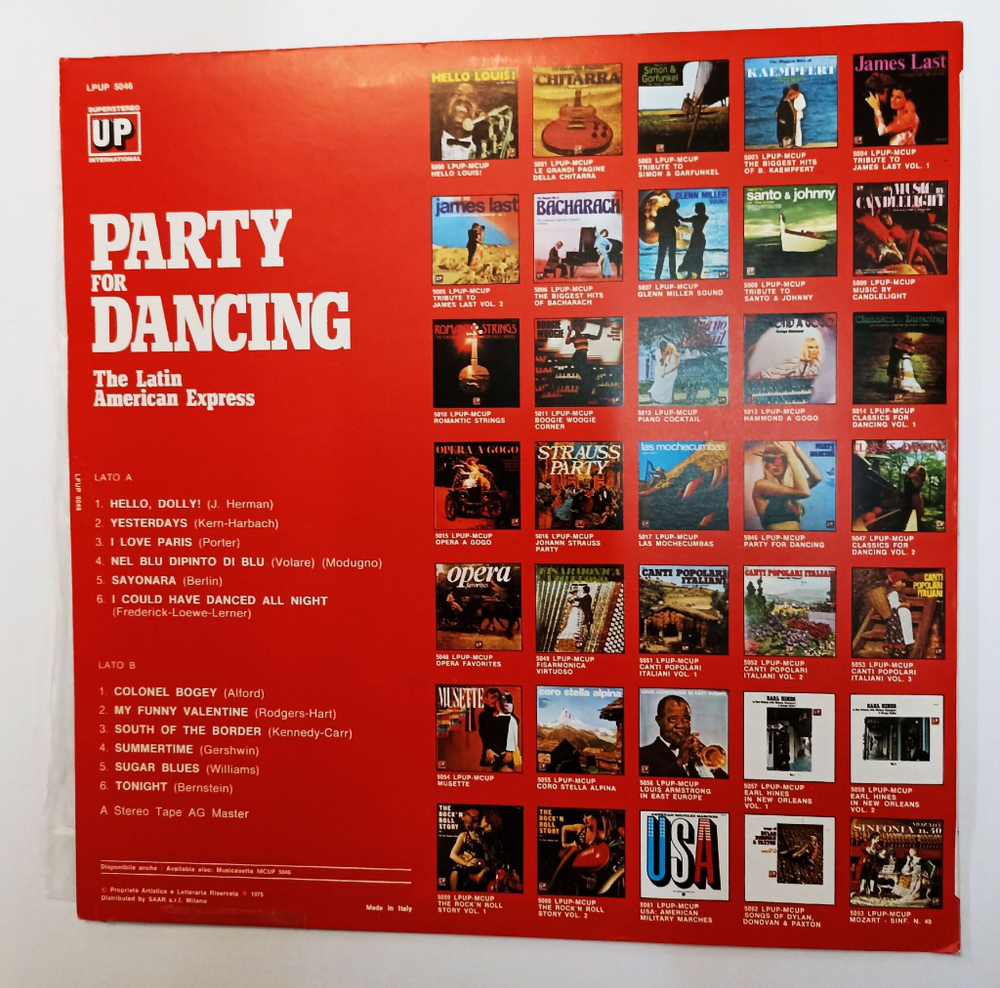 Винтажная виниловая пластинка LP The Latin American Express Party For Dancing (Italy 1975)