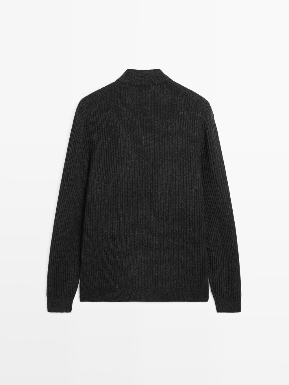 Massimo Dutti Вязаный кардиган на пуговицах, серый меланж