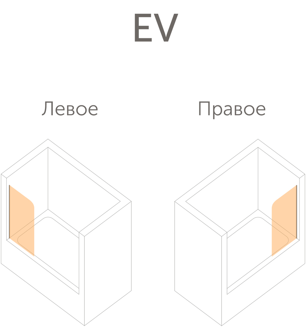 Душевая шторка на ванную Vegas Glass EV LUX профиль хром матовый, стекло сатин