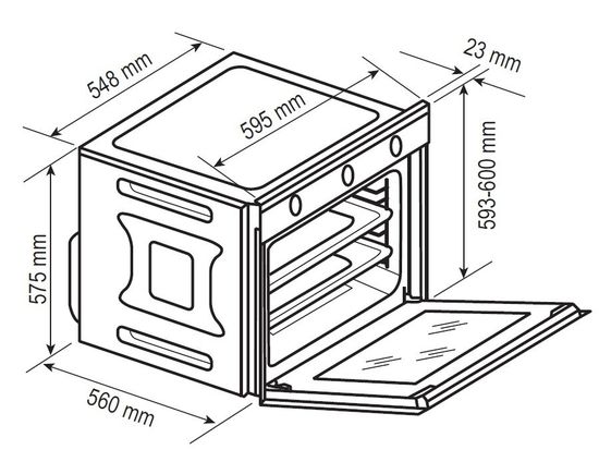 Электрический духовой шкаф Kraft TCH-OV107RBGES