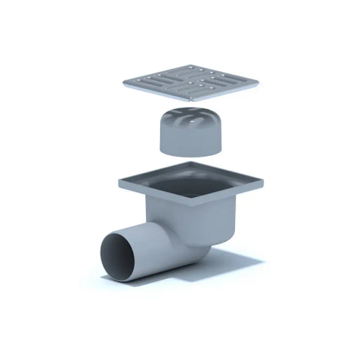 Трап TA5102 гориз. спуском 50, нерж. реш. 100х100 (АНИ пласт)