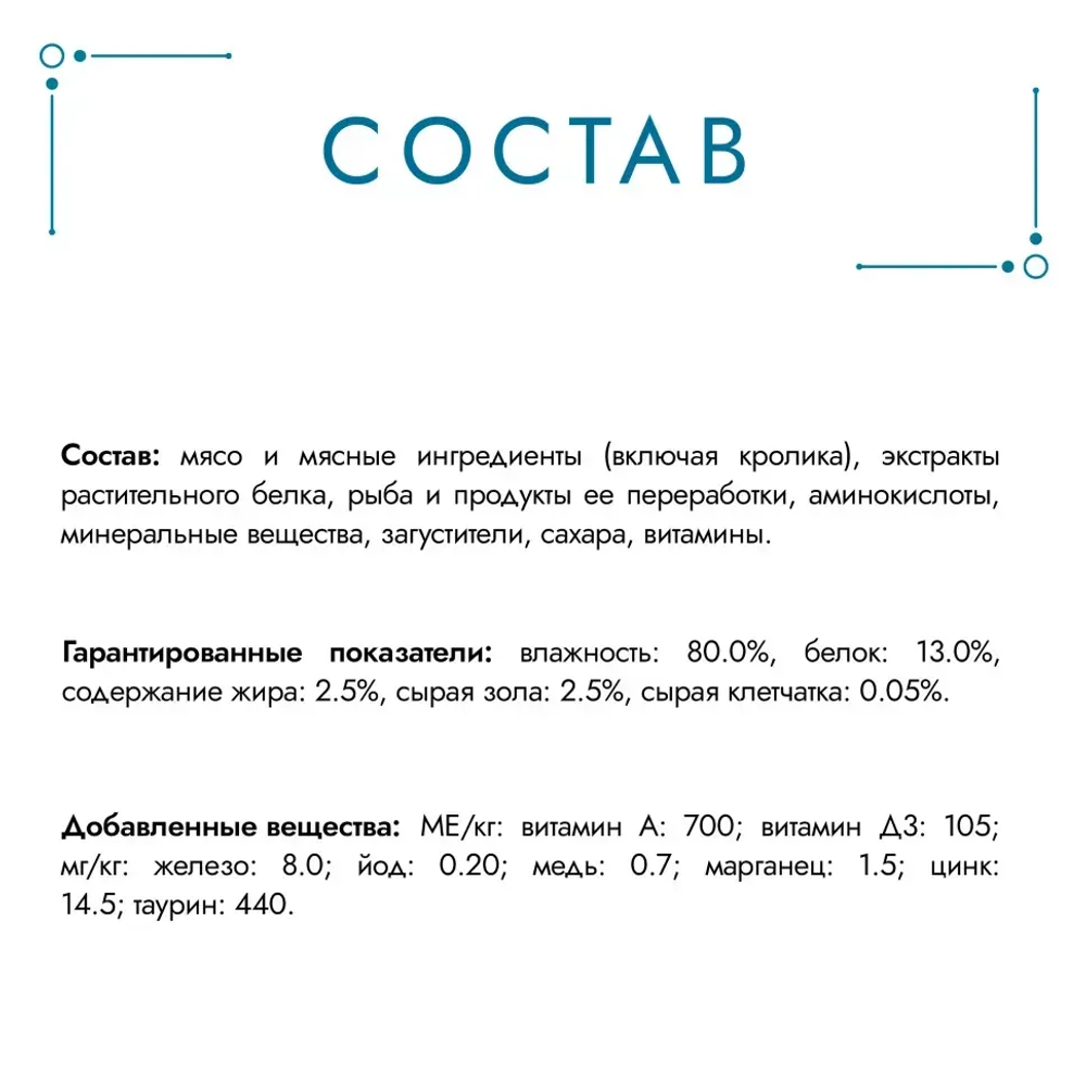 Гурмэ перл нежное филе влажный корм для кошек, с кроликом в соусе 75 г