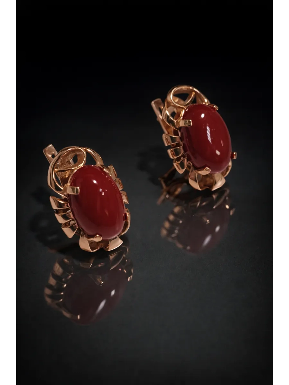 Серьги бижутерные "Коралловое солнце"