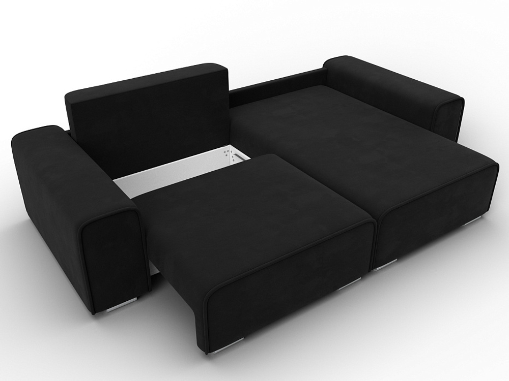Диван угловой Лига-029 МИКРОВЕЛЬВЕТ Черный