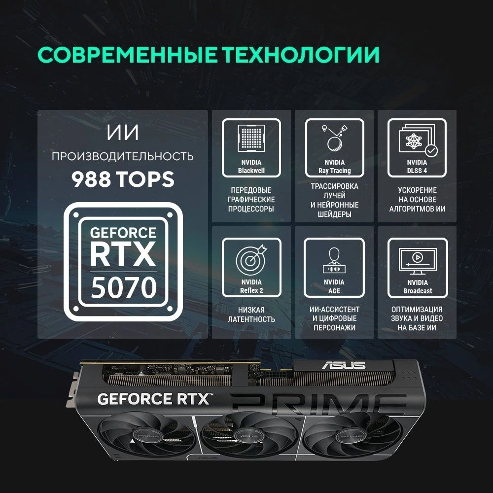 Видеокарта Asus GeForce RTX 5070 Prime 12GB <90YV0M11-M0NA00>