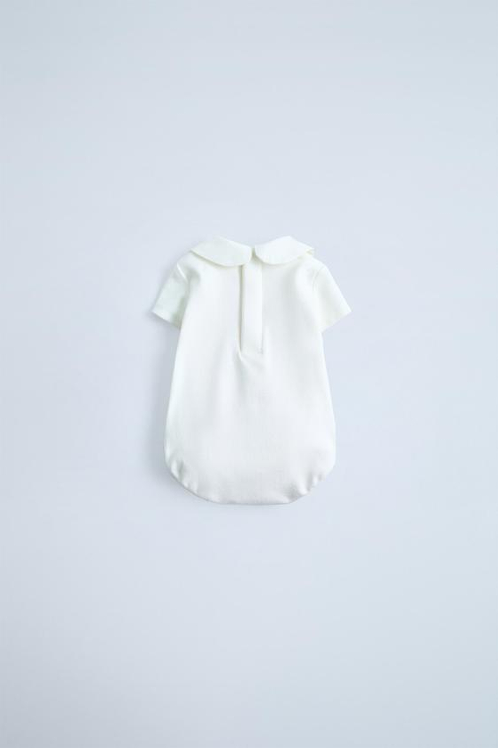 ZARA БОДИ С ВЫШИВКОЙ НА ВОРОТНИКЕ, ЖЕЛТОВАТО-БЕЛЫЙ