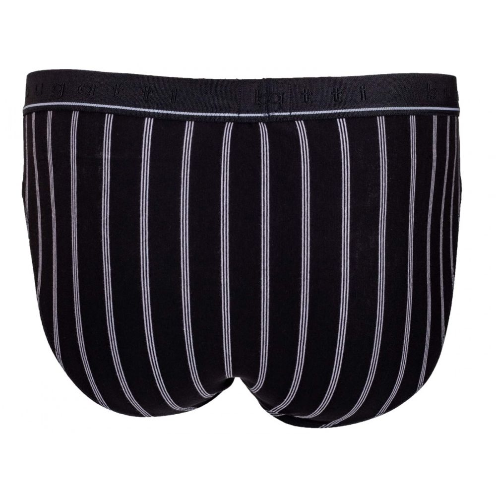 Мужские трусы слипы черные в полоску BUGATTI 50010/5641 933