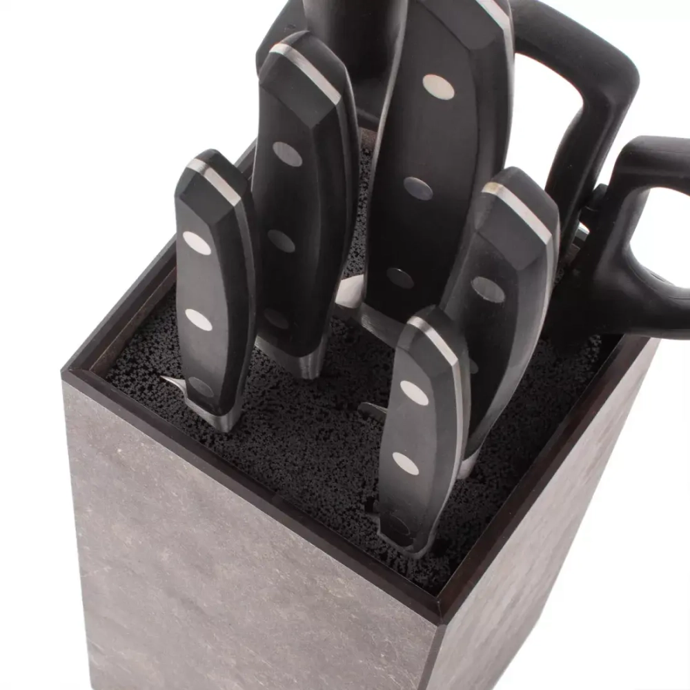 Подставка для кухонных ножей универсальная 11x11x24см ComposeEat мрамор темный