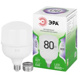 Лампа светодиодная ЭРА GREEN LINE LED POWER T120-80W-865-E27/E40 GL 80Вт колокол холодный свет Е27/Е40 | Лампы cветодиодные POWER