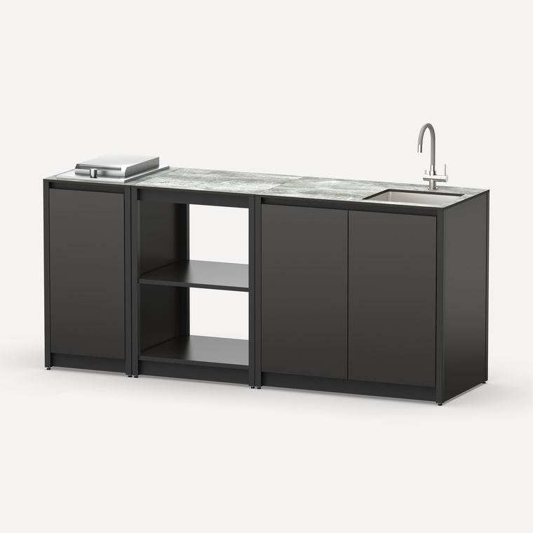 Уличная кухня Lounge C-103SP, 1.9 м, черный/серый каспий