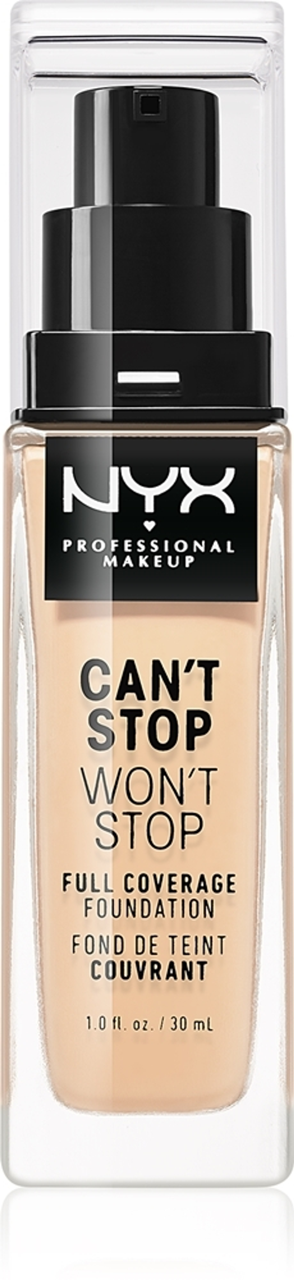 NYX Professional Makeup Can't Stop Won't Stop Full Coverage Foundation - тональный крем с высокой степенью покрытия, 30 ml
