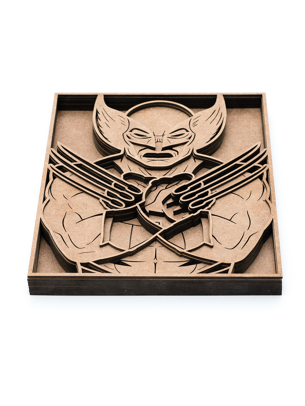 3D картина по номерам из дерева Росомаха (Wolverine) Marvel (Марвел) SamCraft подарочный набор для творчества, многослойное панно из дерева для раскрашивания и сборки, супергерой комиксов и фильмов