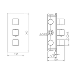 Смеситель для душа термостат Raglo R02.263.03, золотой сатин