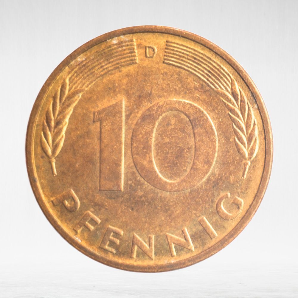 Germany, 10 Pfennigs, 1996, (Munich Mint - "D"), VF