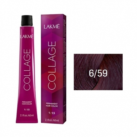 Lakme Collage Крем-краска для волос, 6/59 Темный блондин махагоновый-красный, 60 мл